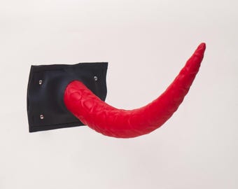 HyperMotion silicone tail with a leather belt holster, wagging SuperMotion tail, Dragon pattern, furry tail