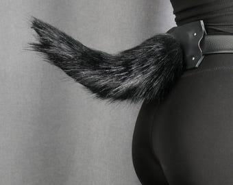 HyperMotion Wagging Faux Fur 14" Tail – Silicone Fursuit Cosplay Accessory, Furry tail