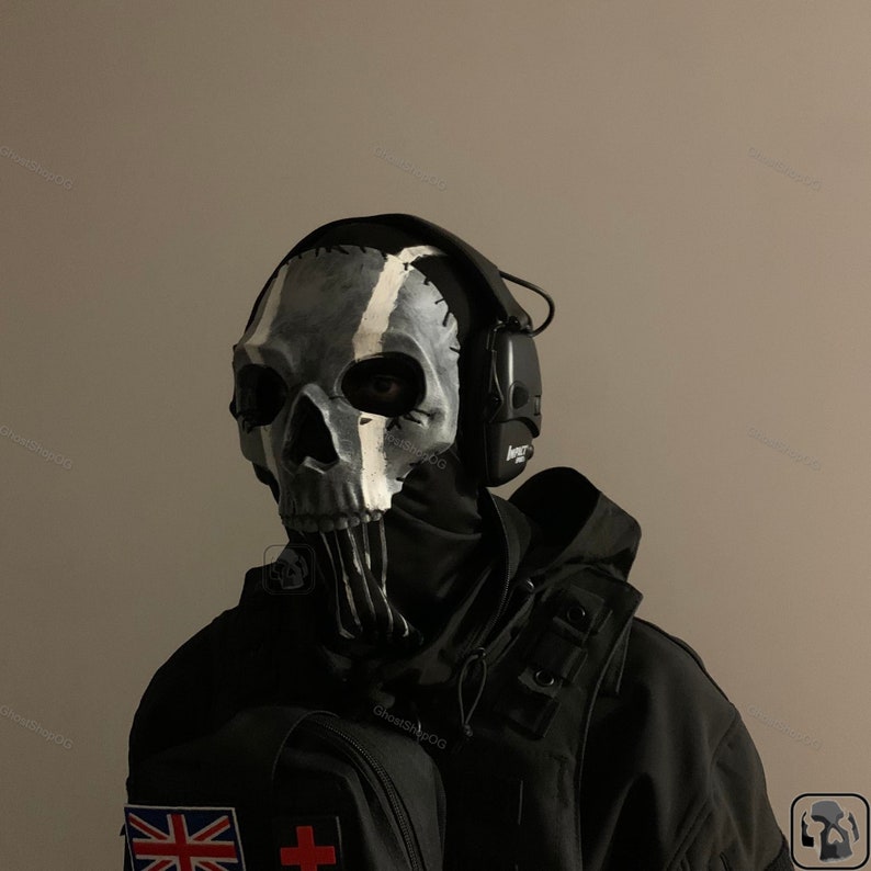 Full Mask Of Ghost Operator ghost mask codMW2 airsoft or cosplay V1 image 6