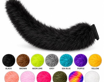 Hypermotion Customizable Comfortable Tail 21.5" with Faux Fur – Flexible Premium Fursuit