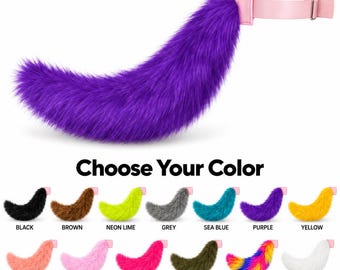Hypermotion Tail with Faux Fur – Flexible Premium Customizable Comfortable Fursuit & Cosplay Tail, 60 cm / 24"