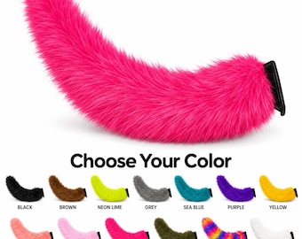 Hypermotion Customizable Comfortable Tail 21.5" with Faux Fur – Flexible Premium Fursuit