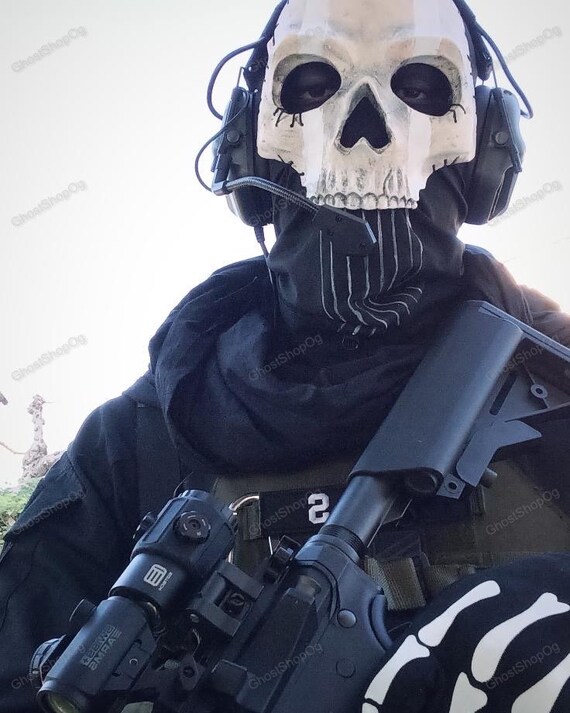 thumbnail image 2 of Xcoser Call Of Duty Warzone 2 Skull Ghost Mask – Balaclava Cosplay Prop For Halloween 2 of 2