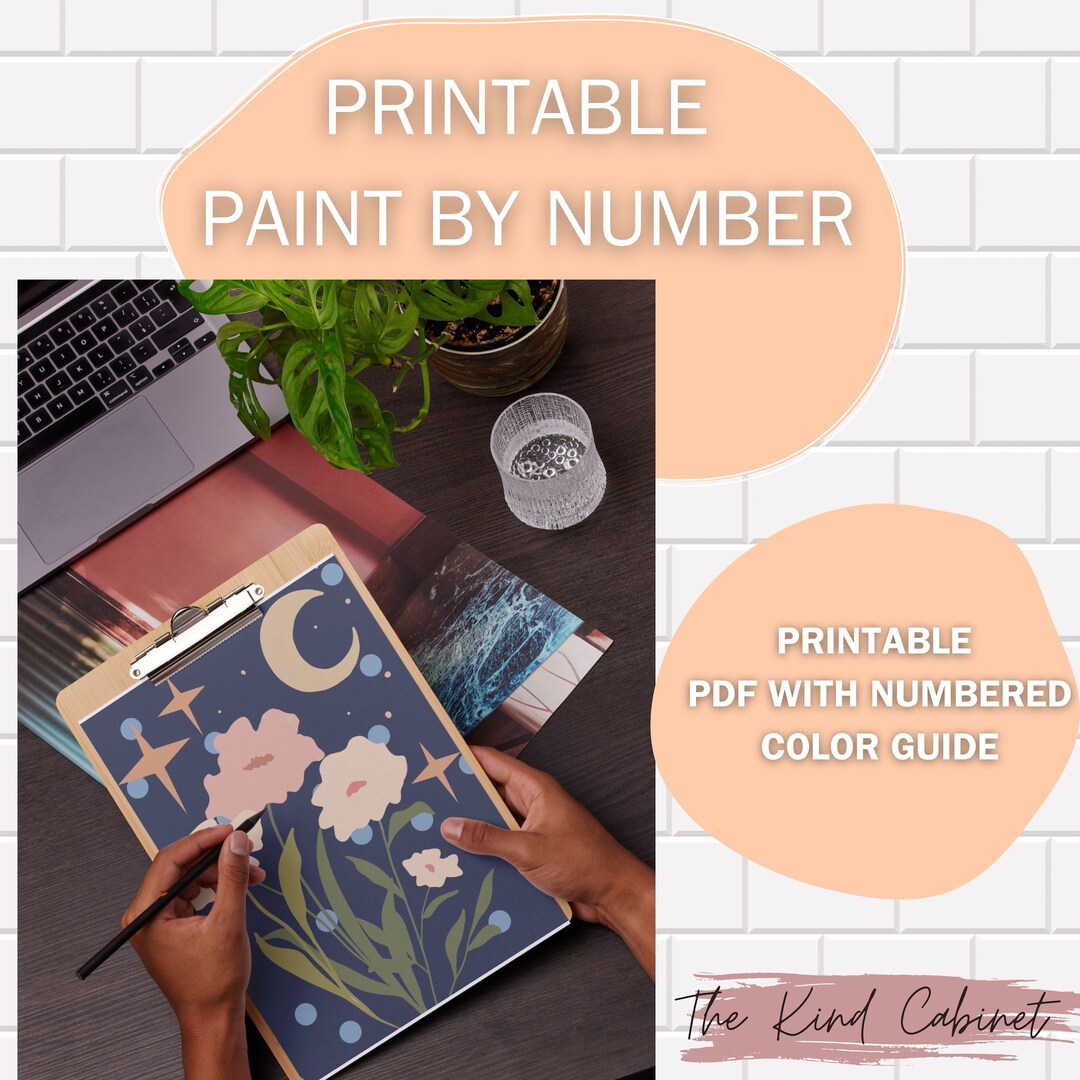 Digital Download PAINT by Number /abstract FLOWERS Neutral Color by