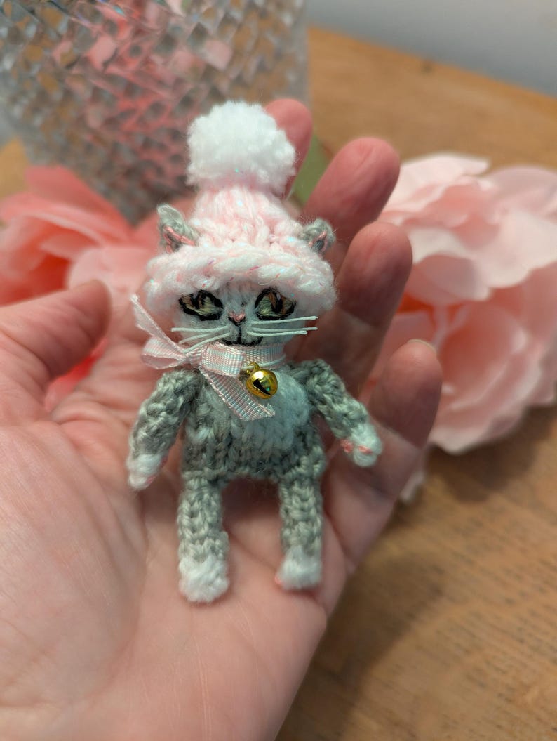 Niedliches gestricktes Katzenmuster mit Bildern - Sofortiger digitaler Download (in den Dateiformaten MS Word und PDF) Bild 3