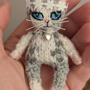 Niedliches gestricktes Katzenmuster mit Bildern - Sofortiger digitaler Download (in den Dateiformaten MS Word und PDF) Bild 2
