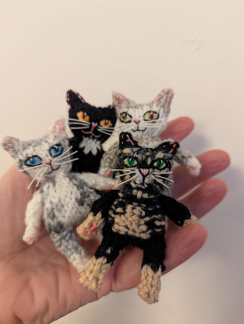 Niedliches gestricktes Katzenmuster mit Bildern - Sofortiger digitaler Download (in den Dateiformaten MS Word und PDF) Bild 14