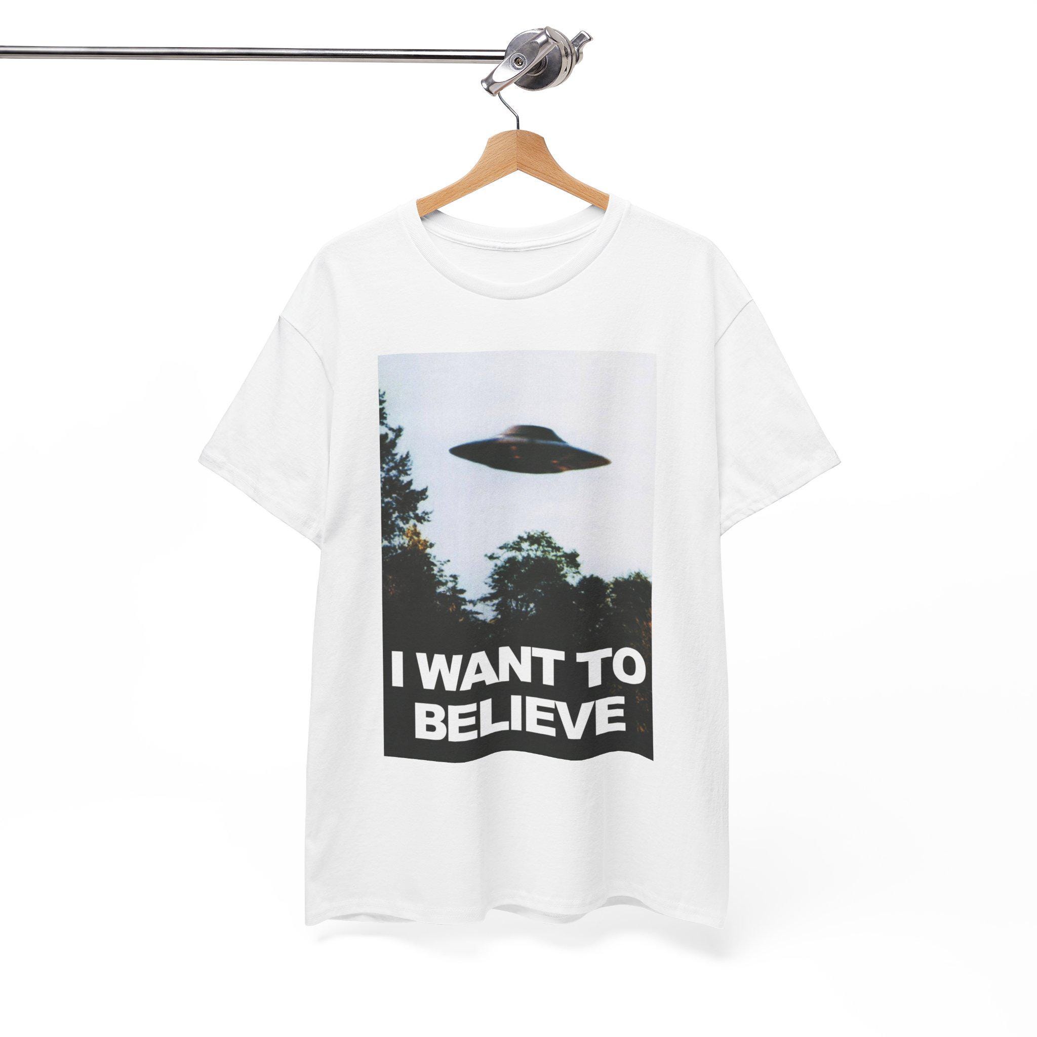 I Want to Believe ユニセックス ヘビーコットン T シャツ、UFO シャツ 