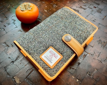Harris Tweed Leather Journal, Personalized Vintage Notebook