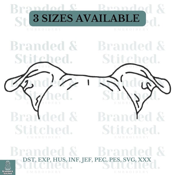 Embroidery Dog Ears | Dog Ears Outline | Pitbull | Line art | Tattoo Design | Pitbull Ears | Embroidery Digital File
