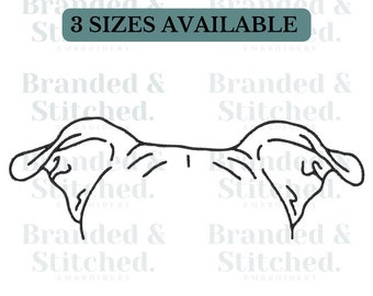 Stickerei Hundeohren | Hundeohren Umriss | Pitbull | Strichzeichnungen | Tattoo Design | Pitbull Ohren | Stickerei Digitale Datei