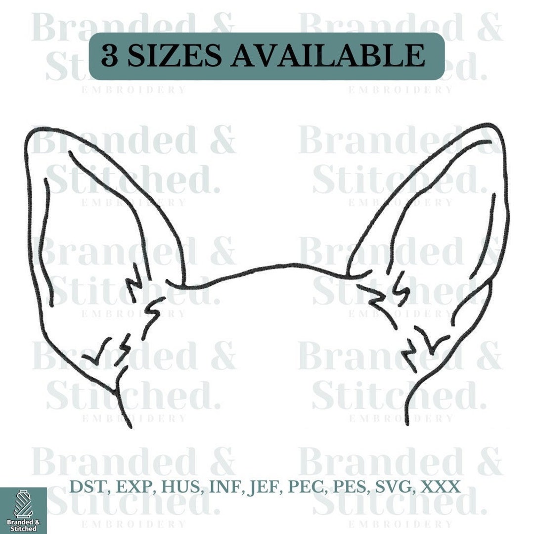 Embroidery Dog Ears | Dog Ears Outline | Chihuahua | Line Art | Tattoo ...