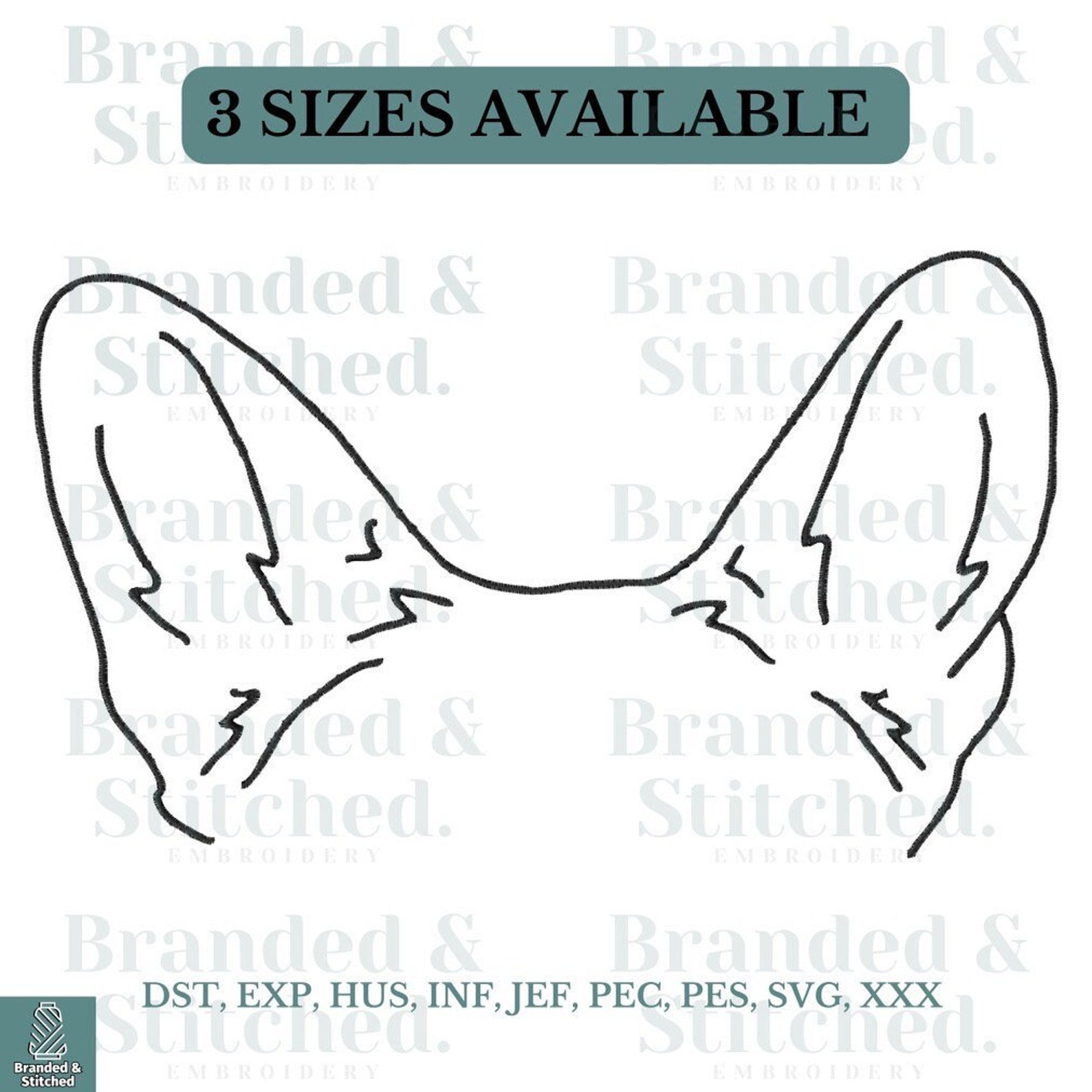 Embroidery Dog Ears Dog Ears Outline Australian Cattle Dog Line Art Tattoo Design Embroidery