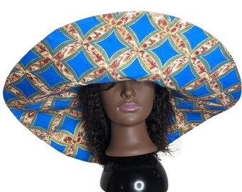 Ankara Summer Hat Wide Brim Beach African Print Oversized Hat Floppy Hat And Bag Kente Hat Large Visor Ankara Church Hat Party Hat