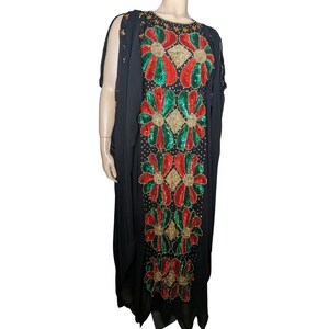 Rhinestone  embellished Kaftan Dress