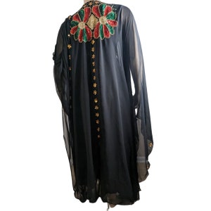 Draped Rhinestone Kaftan Dress