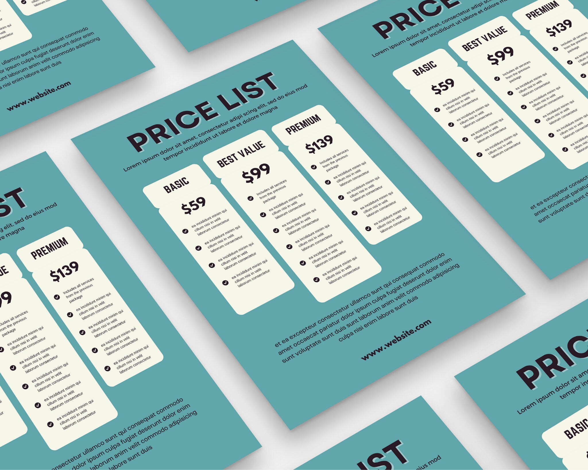 Editable Price List Template Small Business Price List Etsy