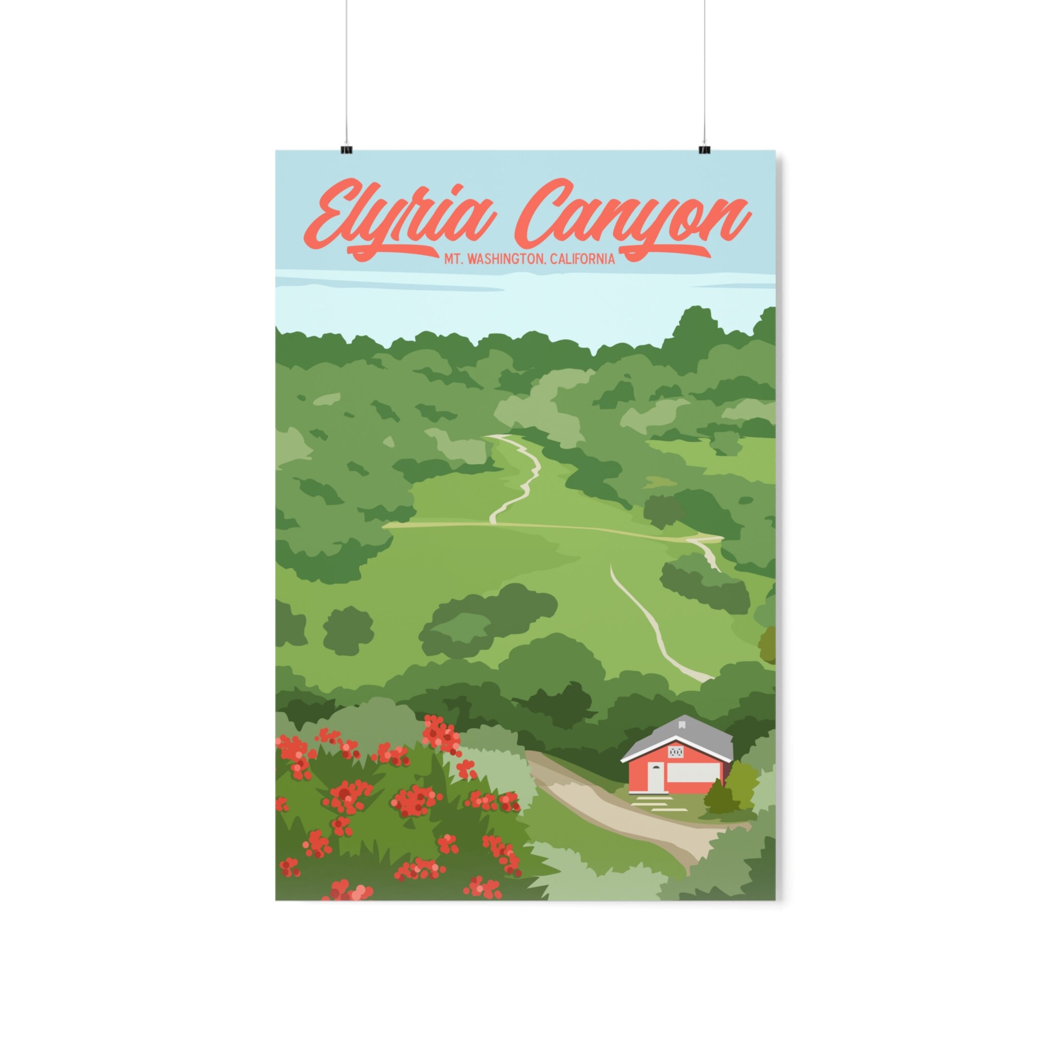Elyria Canyon Park Poster: Mt. Washington California Art Print