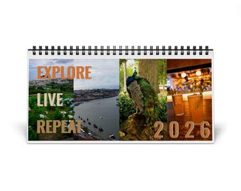 Reiseinspiration Tischkalender (2026er Raster)