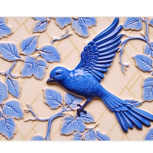 Bluebird Ceramic Tile, Bird Accent Tile