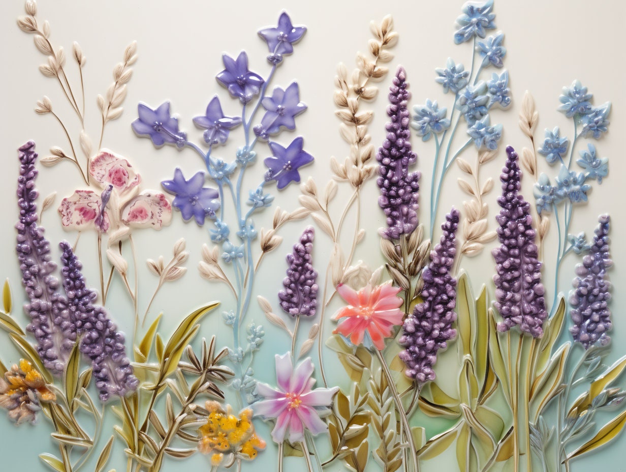 Lavender Flower Accent Tile: Kitchen Bathroom Backsplash (8x6")