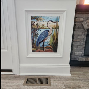 Blue Heron Ceramic Tile, Bird Accent Tile, Decorative Bird Tile image 3