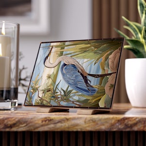 Blue Heron Ceramic Tile, Bird Accent Tile, Decorative Bird Tile image 5