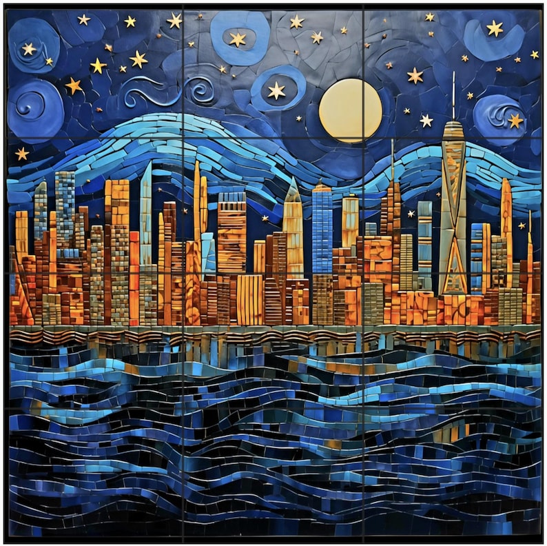 Manhattan Ceramic Tile or Mural. New York City Skyline. - Etsy