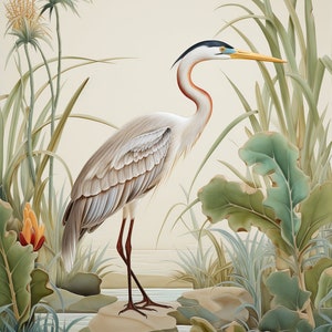 Grey Heron Tile, Ceramic Grey Heron Tile or Mosaic.