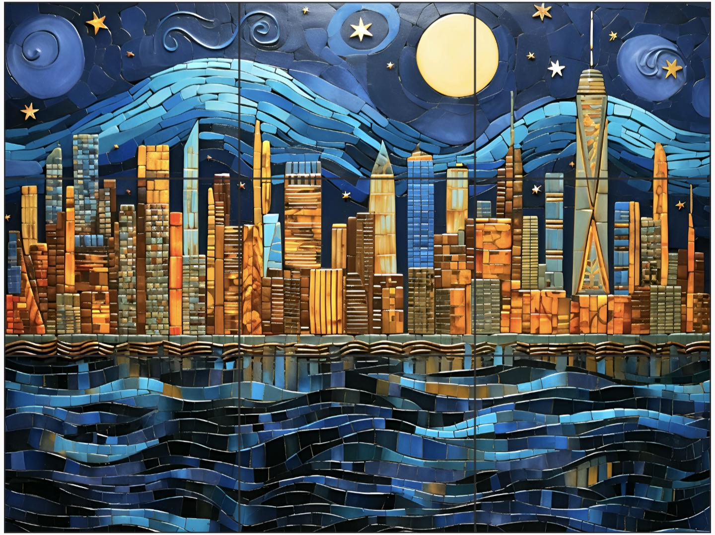 Manhattan Ceramic Tile or Mural. New York City Skyline. - Etsy