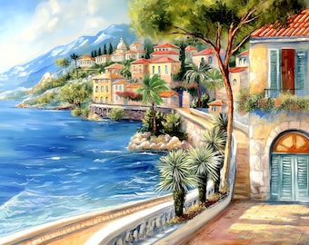 French Riviera Ceramic Tile or Mural.