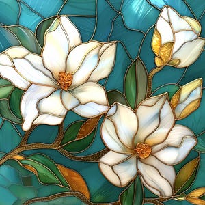 Jasmine Blooms Ceramic Tile or Mural. Floral Ceramic Backsplash.
