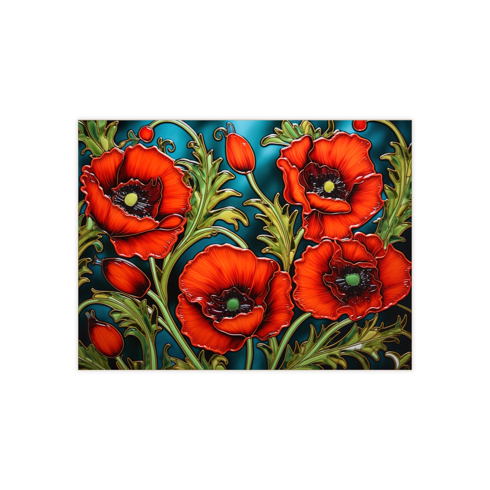 Poppy Glass Tile Ceramic Poppy Tiles, Set of 3. - Etsy