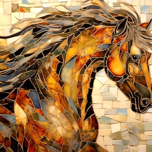 Horse Ceramic Tile Backsplash: Gloss or Matte Finish