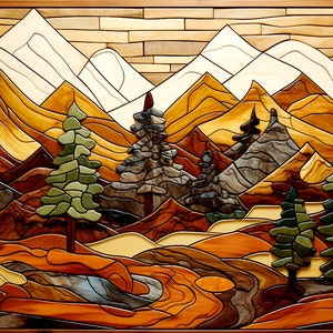 Ceramic Nature Tiles, Kitchen Backsplash, Mountain Forest Tiles - Decorative Accent Tiles.