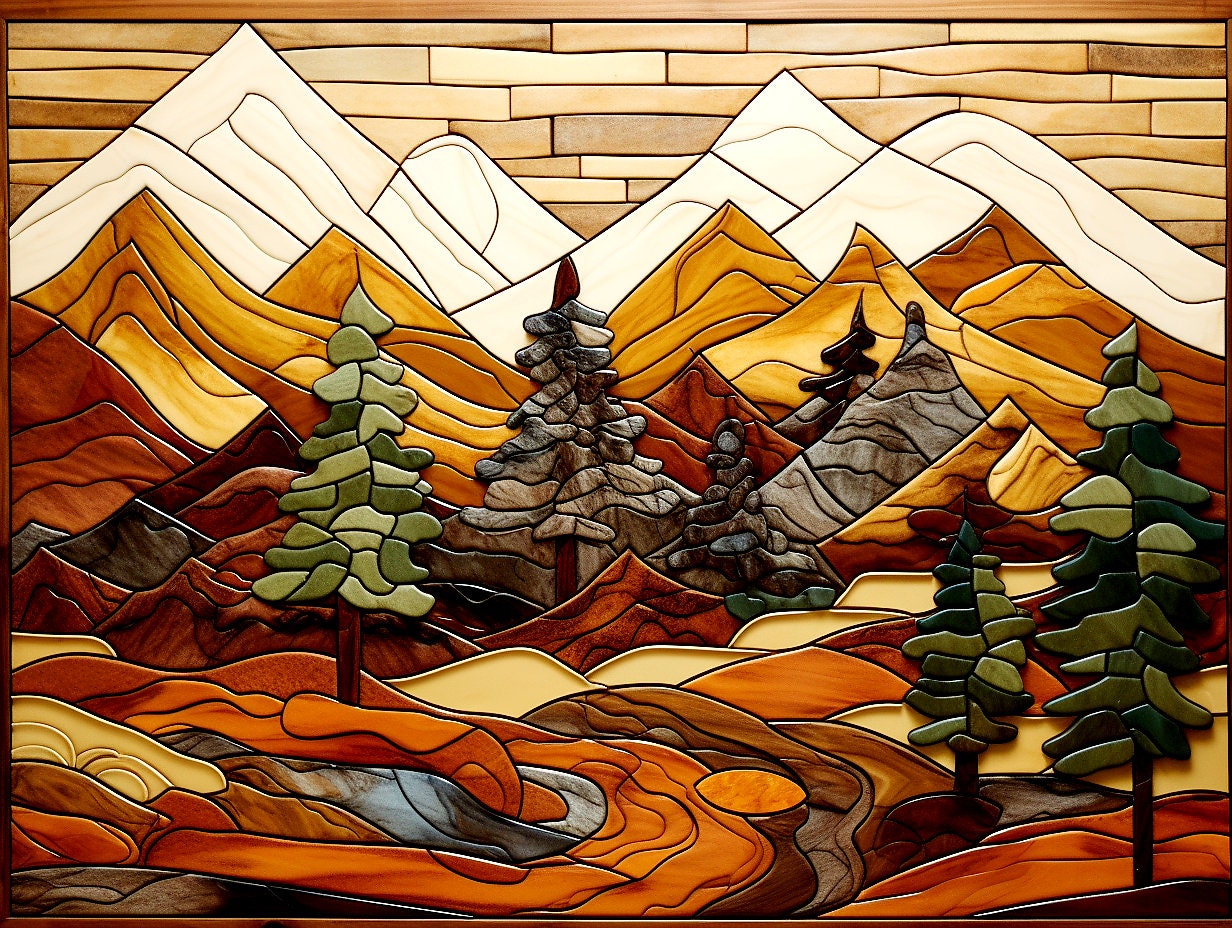 Rising Sun Behind the Mountains Nature Scene Copper Wall Art, Nature Copper  Kitchen Backsplash Tile Mural 