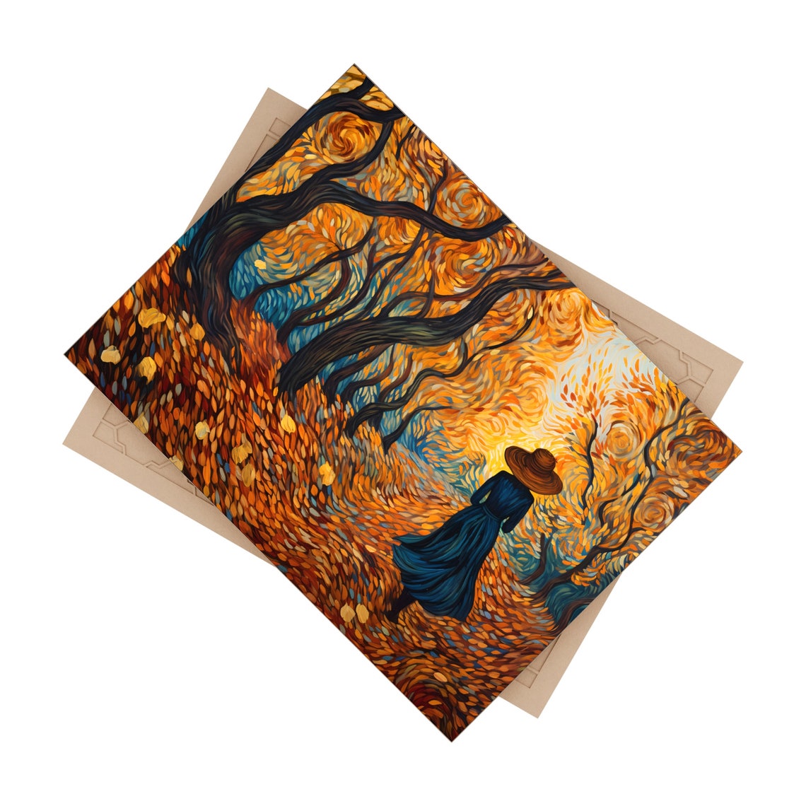 Autumn Tiles, Set of 2, New England Fall Tile, Van Gogh Style. - Etsy
