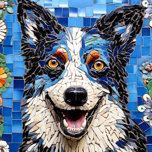 Dog Ceramic Tile or Mural , Dog Decorative Tile or Mural, Loyal Friend Wall Mosaic.