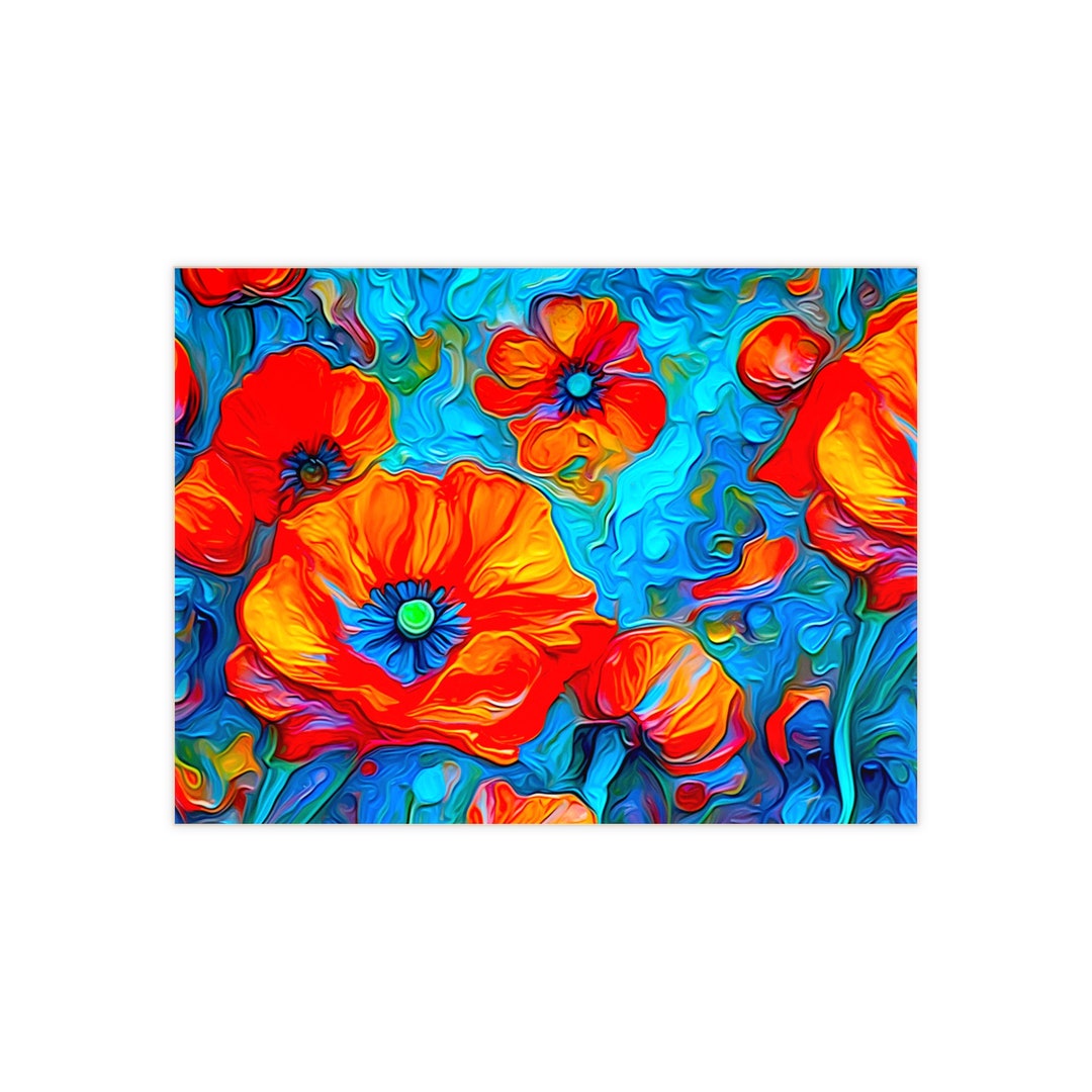 Poppy Glass Tile Poppies Ceramic Wall Tile, Floral Tile, Flowers Tile - Etsy