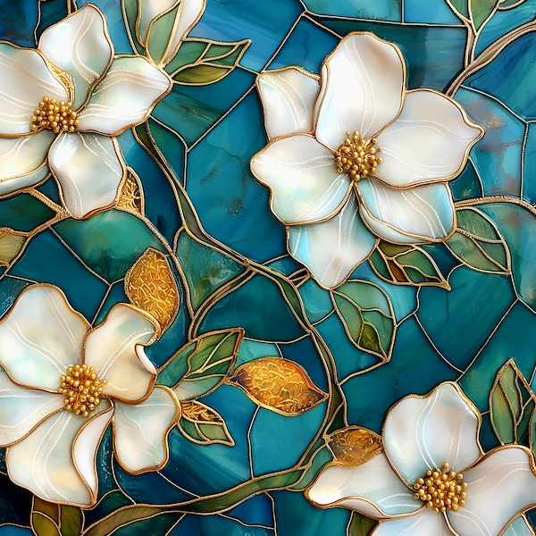 White Flowers Ceramic Tile Backsplash.