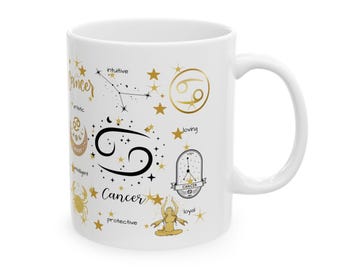 Mug Latte Horoscope Cancer 12oz – Mug Café Idéal Pour Les Natifs Du Cancer