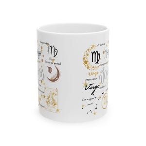 Taza del signo zodiacal Virgo, regalo de astrología, taza de café con horóscopo imagen 5