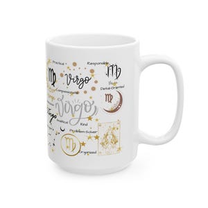Taza del signo zodiacal Virgo, regalo de astrología, taza de café con horóscopo imagen 4