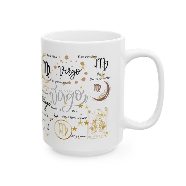 Taza del signo zodiacal Virgo, regalo de astrología, taza de café con horóscopo imagen 4