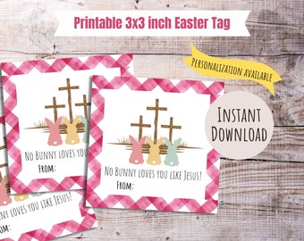 Easter gift tag printable Easter tag Christian Easter gift tag for Easter basket card personalized Easter favor tag school Easter treat card