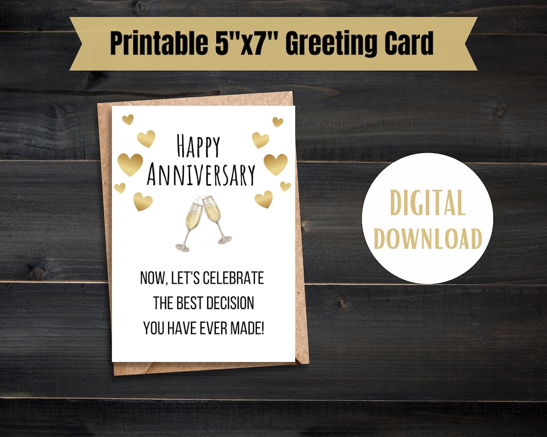 Printable Anniversary Card Funny Anniversary Card for Him Anniversary ...