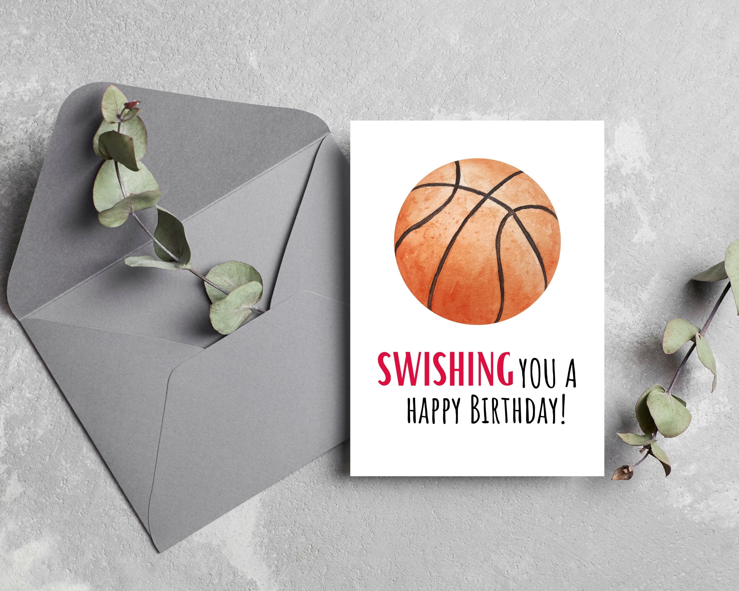 Basketball Birthday Card Printable Sports Bday Card Basketball Lover ...