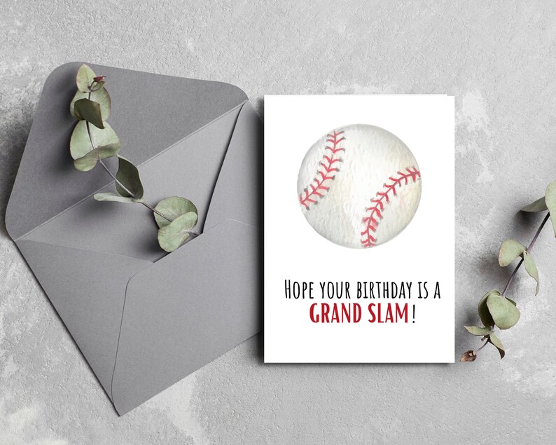 Baseball Birthday Card Printable Sports Bday Card Baseball Lover Gift ...