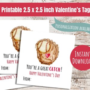 Valentine baseball tag printable sports valentine&#39;s day card for friend baseball card for class valentine&#39;s day party baseball vday treat