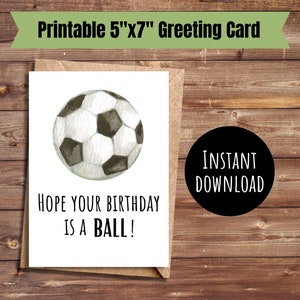 Carte d'anniversaire de football imprimable carte d'anniversaire de sport cadeau pour amateur de football carte d'amant de sport cadeau d'anniversaire pour footballeur cadeau de fête d'anniversaire
